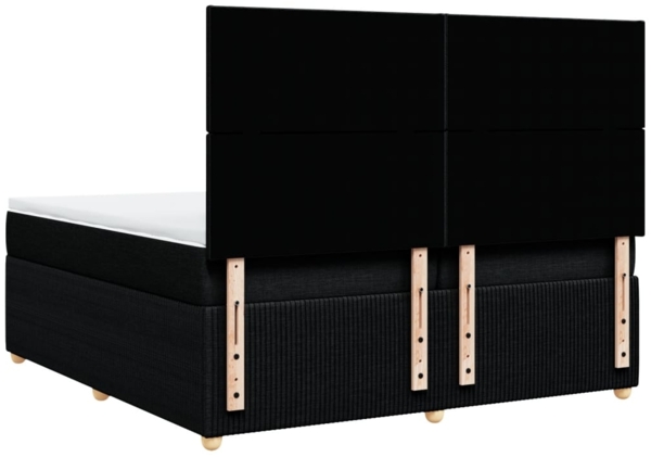 vidaXL Boxspringbett mit Matratze Schwarz 200x200 cm Stoff 3294458 Bild 7
