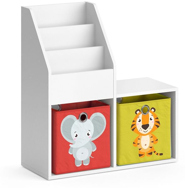Kinderregal Luigi Weiß 30.9 x 79 cm Mini, mit 2 Faltboxen opt. 2 Vicco