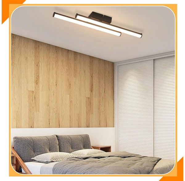 ZMH LED Deckenleuchte Wohnzimmer Schwarz Modern Wadnleuchte Innen 3000K für Küche Flur, Augenschutz, Einfache Installtion, LED fest integriert, Warmweiß Bild 3