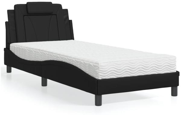 vidaXL Bett mit Matratze Schwarz 80x200 cm Kunstleder 3208754