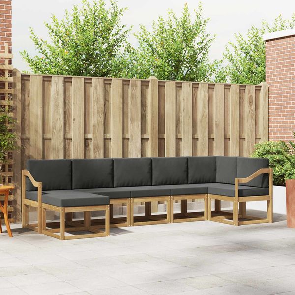 vidaXL Outdoor-Sofagarnitur 7 pcs Weiß und Anthrazit Polyester 3387961