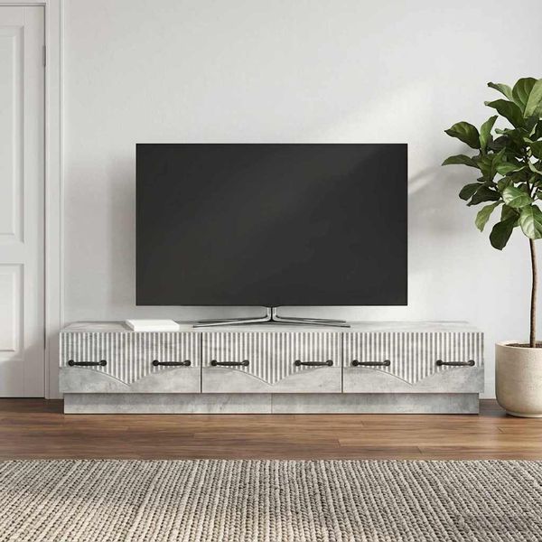 vidaXL TV-Schränk Betongrau 147 x 34,5 x 27 cm Holzwerkstoff 895398