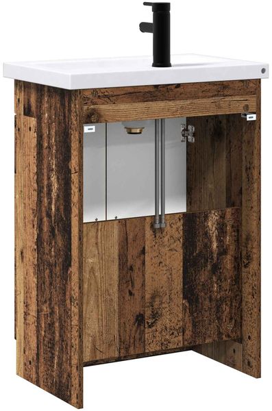 vidaXL Badezimmermöbel-Set Altholz 78,5 x 37,5 x 81 cm Holzwerkstoff 3404182 Bild 7