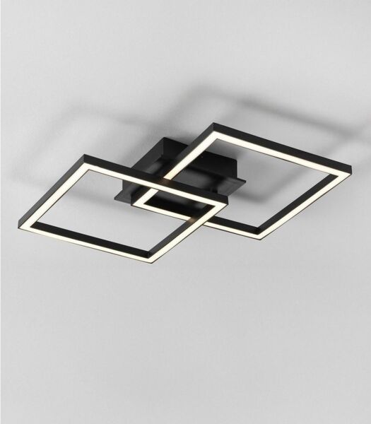 casa NOVA LED Deckenleuchte JOOST, Schwarz, Kunststoff, 1-flammig, LED fest integriert, Extra-Warmweiß, B 51,5 x H 7 x T 33,5 cm