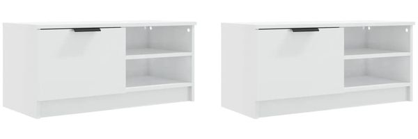 vidaXL TV-Schränke 2 Stk. Hochglanz-Weiß 80x35x36,5 cm Holzwerkstoff 811479 Bild 4