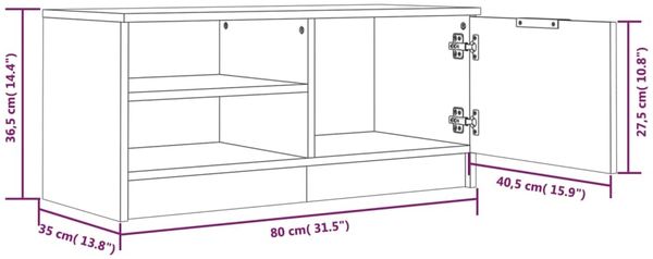 vidaXL TV-Schränke 2 Stk. Hochglanz-Weiß 80x35x36,5 cm Holzwerkstoff 811479 Bild 10