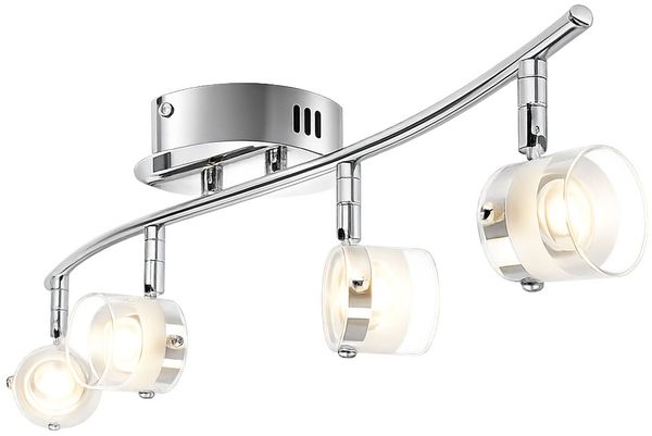 LED Deckenleuchte, 4 flammig, Spots beweglich, L 63cm