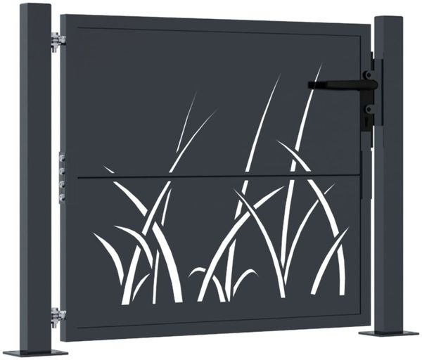 vidaXL Gartentor Anthrazit 100x100 cm Stahl Gras-Design 153167 Bild 2