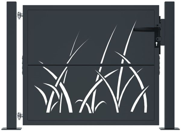 vidaXL Gartentor Anthrazit 100x100 cm Stahl Gras-Design 153167 Bild 3