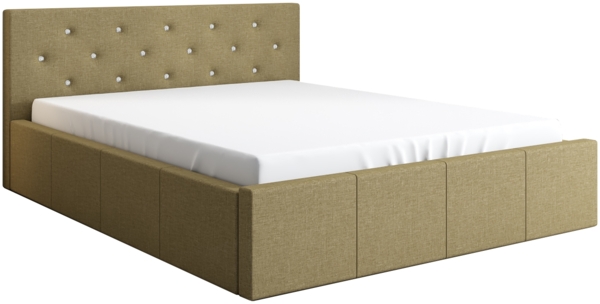 Polsterbett SKIDI 180x200 mit Matratze, Bettkasten und Lattenrost. Farbe: BEIGE 24