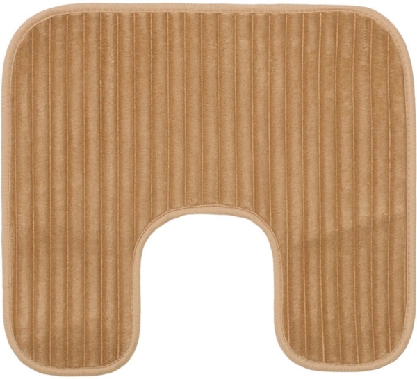 Gözze Badematte Berlin, Höhe 7 mm, rutschhemmend beschichtet, fußbodenheizungsgeeignet, Polyester, rechteckig, Badteppich, Uni Farben, Cord Optik, waschbar