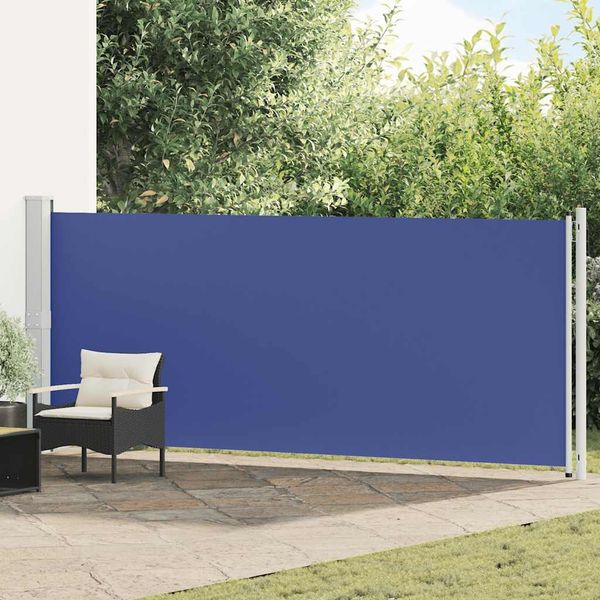 Seitenmarkise Ausziehbar, Balkon Sichtschutz 600x160 cm Blau