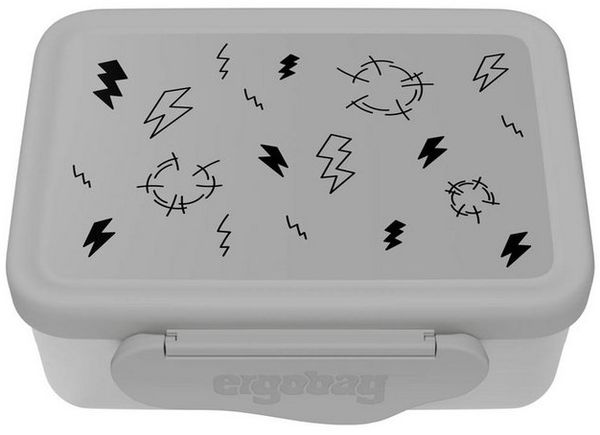 ergobag Lunchbox Edelstahl Brotdose, Edelstahl, (Edelstahl Brotdose, 3-tlg, 1x Brotdose, 1x Trennfach), spülmaschinengeeignet