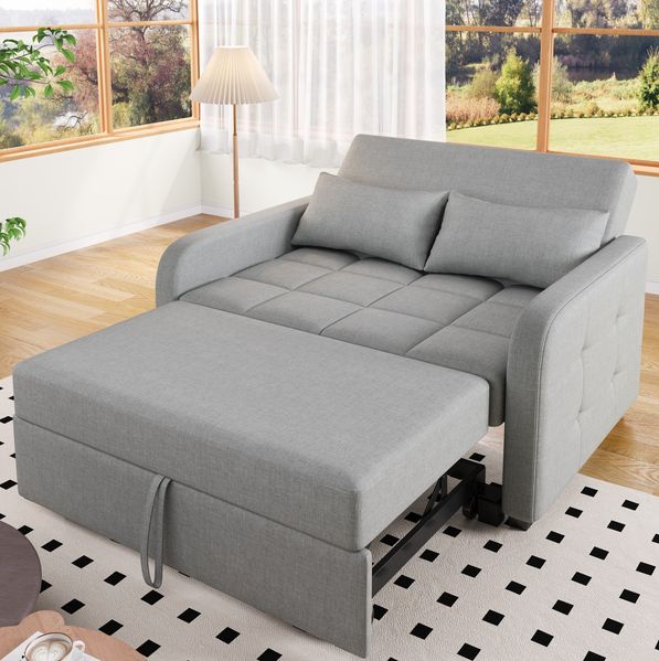 Sofabett 127x75x94 cm Antique Gray, klappbar mit 3-fach verstellbarer Rückenlehne, 180 cm Liegefläche