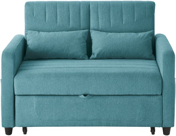 2-Sitzer Schlafsofa H 82.5 x T 114 x B 77 cm mit Schlaffunktion, Liegefläche 166 x 95 cm, Baumwoll-Leinen-Bezug Bild 6