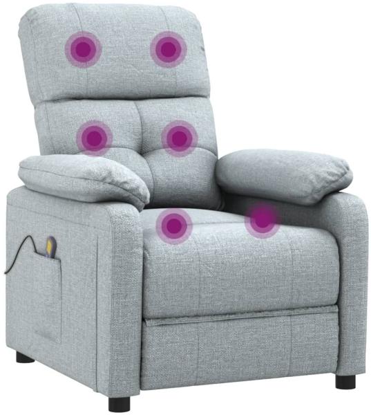 vidaXL Massagesessel Hellgrau Stoff 348287