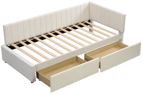 Odikalo Polsterbett Schlafsofa 90*200 Multifunktionsbett mit/ohne 2 Stauraumschubladen