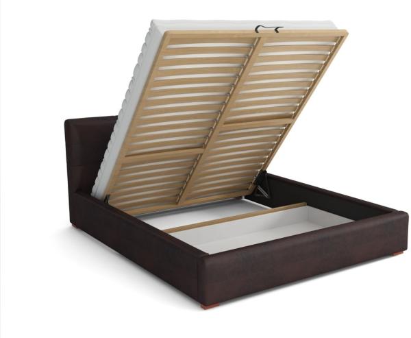 Polsterbett Bett Doppelbett LUCCA Stoff 120x200cm Stoff Sawana Hellgrau Bild 2