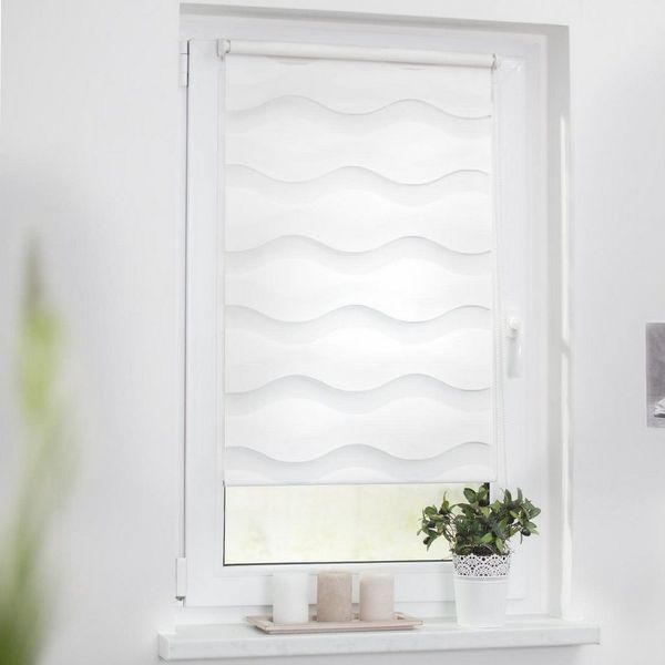 Lichtblick Sonnenschutzsysteme GmbH Doppelrollo Stockholm 80 cm x 220 cm (BxL) Weiß Duo Rollo in extravagantem Stil; Klemm- und schraubbar; Lichtdurchlässig und blickdicht