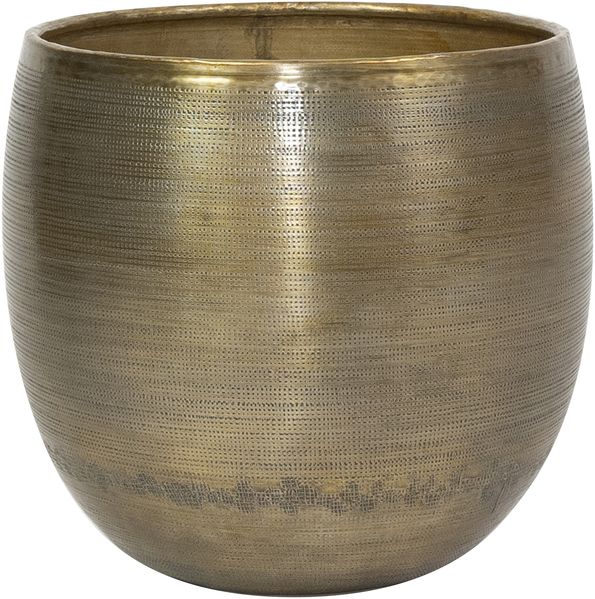Ter Steege Blumentopf, Aluminium, Gold, Durchmesser 31 cm, Höhe 28 cm