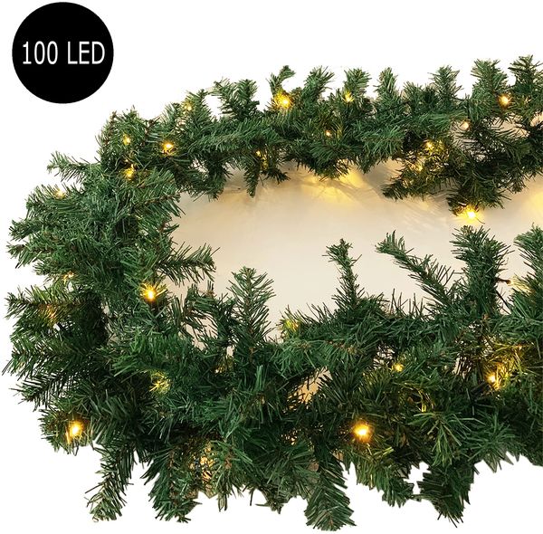 XXL LED Tannengirlande Weihnachtsbeleuchtung 810cm mit 100 LED