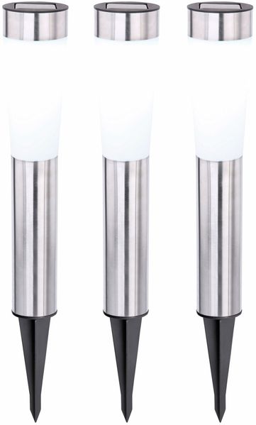 Ambia Garden 'Vision' Solarleuchtenset, Metall silber, LED-Leuchtmittel, Batterie inklusive