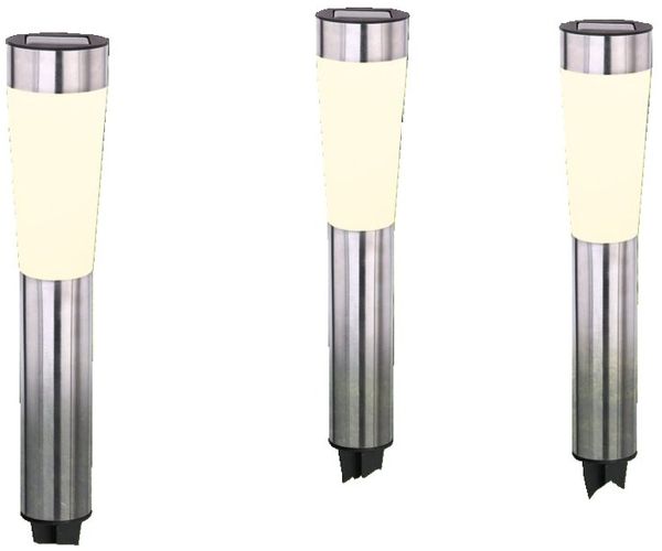 Ambia Garden 'Vision' Solarleuchtenset, Metall silber, LED-Leuchtmittel, Batterie inklusive