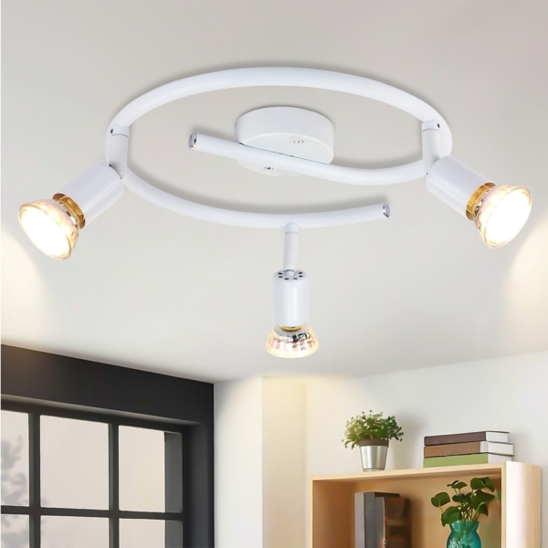 ZMH Verstellbarer LED Deckenstrahler GU10 3 Flammig Deckenspots Industrial Wohnzimmer Bild 1