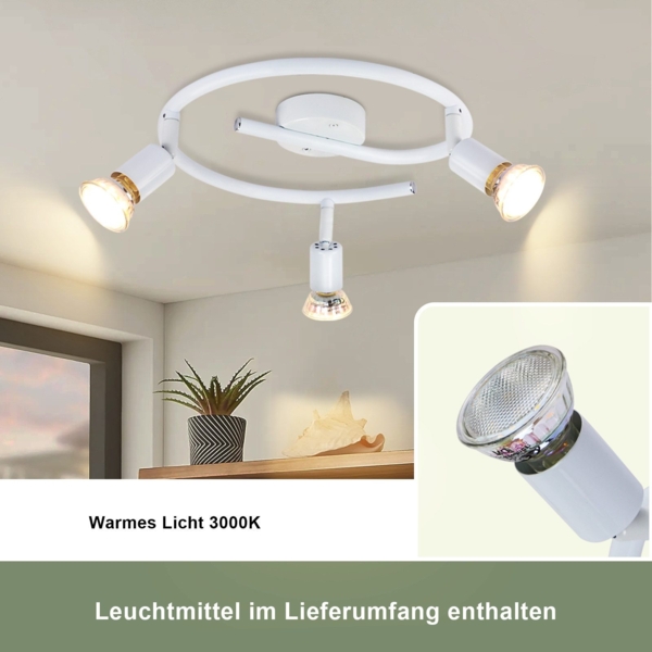 ZMH Verstellbarer LED Deckenstrahler GU10 3 Flammig Deckenspots Industrial Wohnzimmer Bild 4