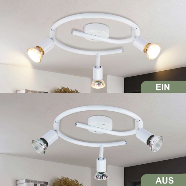 ZMH Verstellbarer LED Deckenstrahler GU10 3 Flammig Deckenspots Industrial Wohnzimmer Bild 5