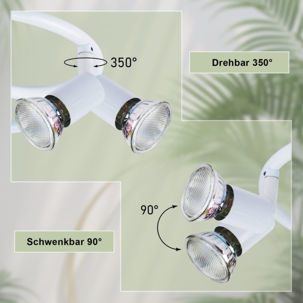 ZMH Verstellbarer LED Deckenstrahler GU10 3 Flammig Deckenspots Industrial Wohnzimmer Bild 3