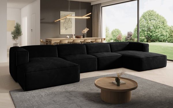 Luxusbetten24 Sofa Designer Sofa Comfy U in Samt