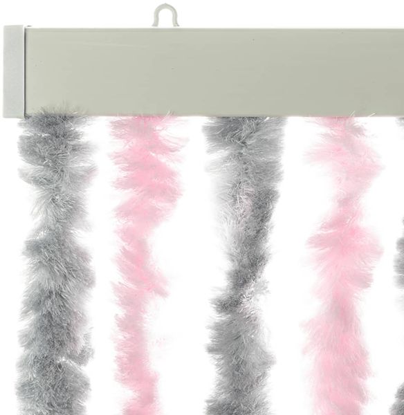 vidaXL Fliegenvorhang Silbergrau und Rosa 90x200 cm Chenille 377362 Bild 4