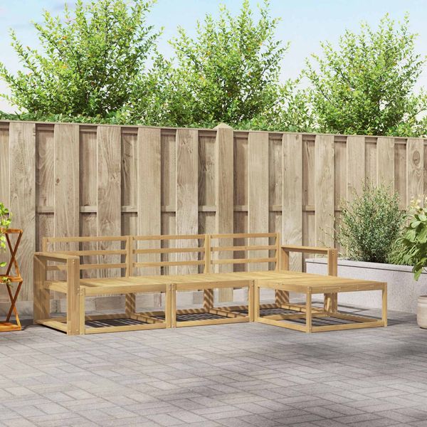 vidaXL Outdoor-Sofagarnitur 4 pcs Weiß 257,5 x 162,5 x 73 cm 3386273