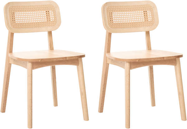 Esszimmerstuhl 2er Set KENO Holz Hellbraun