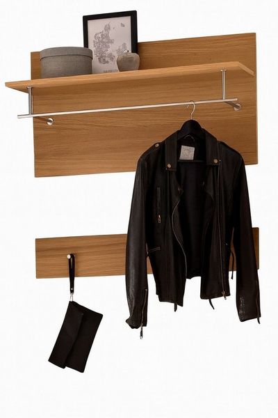 Garderobenpaneel Garderobe Flurgarderobe Wildeiche geölt (4057)