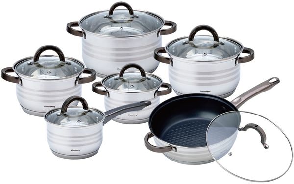 Klausberg Klausberg Stahltöpfe 12 Elemente 2,1l, 2,1l, 2,9l, 3,4l, 3,9l, 6,6l KB7702