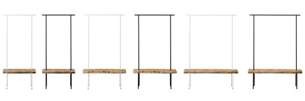 Garderobe Altholz 01 M 117 x 40 x 190 schwarz Bild 5