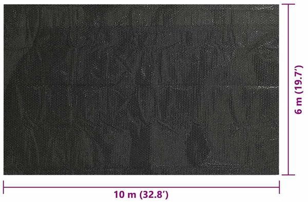 vidaXL Rechteckige Poolabdeckung 1000x600 cm PE Schwarz 92966 Bild 6