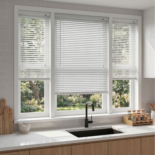 Sekey Jalousie Aluminium-Jalousie Klemmfix ohne Bohren für fenster Sichtschutz, freihängend, 25mm Alu-Lamellen, Klemmfix ohne Bohren, inkl. Zubehör