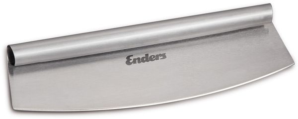 Enders® Premium Pizzaschneider aus Edelstahl, für Pizza und Flammkuchen, scharf, ergonomischer Griff, einfaches Zerteilen der Pizza, Kunststoff Schutzkappe, Grillzubehör, B35,5 x T11 x H2,5cm #8771