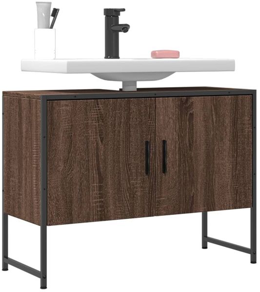 vidaXL Waschbeckenunterschrank Braun Eichen-Optik 80x33x60 cm 842465
