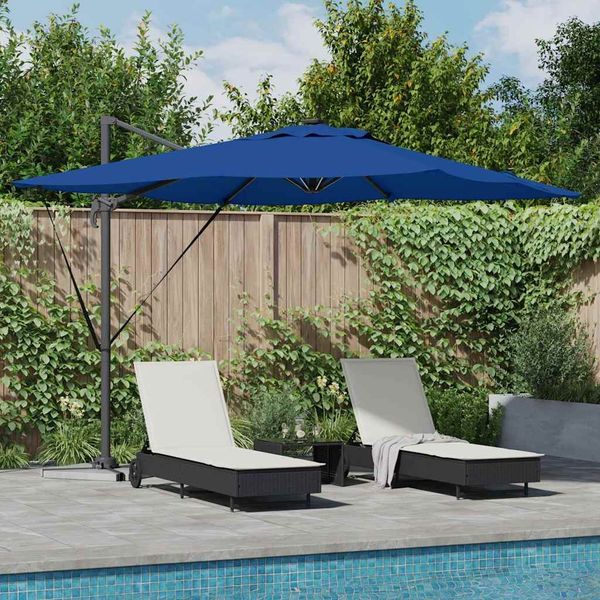 vidaXL Sonnenschirm mit LED-Lichtleisten Azure Blau 286 x 284 x 270 cm 42003324