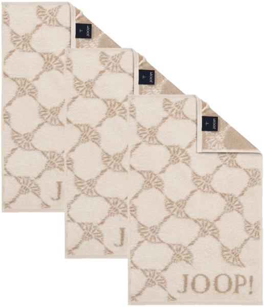 JOOP! Gästetuch Classic Frottierkollektion, 3er Pack - Walkfrottier Creme Cornflower 30x50cm