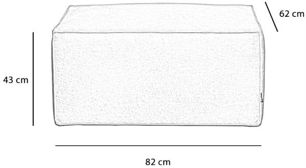 Bronx71 Leder Hocker Memphis rechteckig beige Bild 6