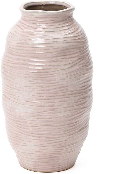 Hometopia Ondina Vase Rosa, Keramik Blumenvase Höhe 31,5 cm