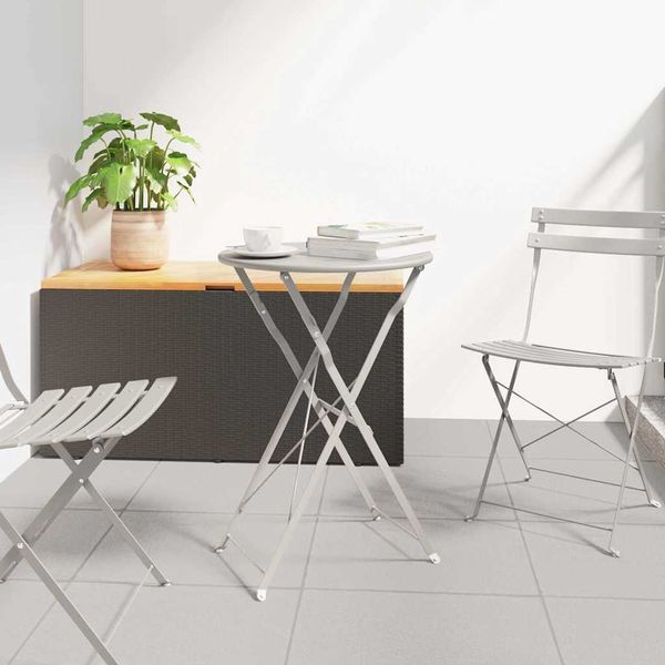 vidaXL Bistrotisch Beige Ø 50 x 71 cm Pulverbeschichteter Stahl 42002965