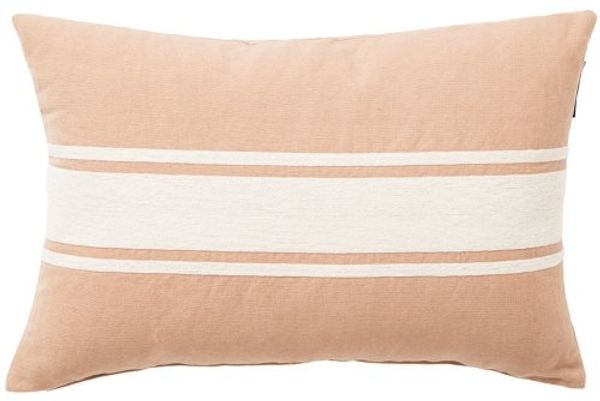 LEXINGTON Kissen Embroidery Center Striped Linen-Cotton Beige-Off White (40x60 cm) 12414110-2610-SH17