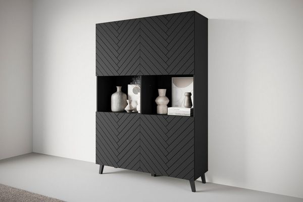 INOSIGN Highboard PHUKET (1 St), Moderne Hochkommode ohne Griffe mit 10 Fächern, Breite 120 cm