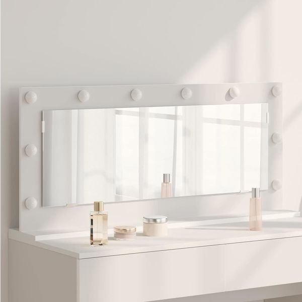 vidaXL Waschtischspiegel Rechtwinklig Weiß 100 x 45 x 18 cm 868325